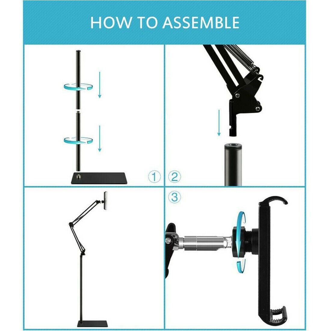 Universal 360 Adjustable Floor Stand Holder For Tablet  IPad  Phone 3.5  11in