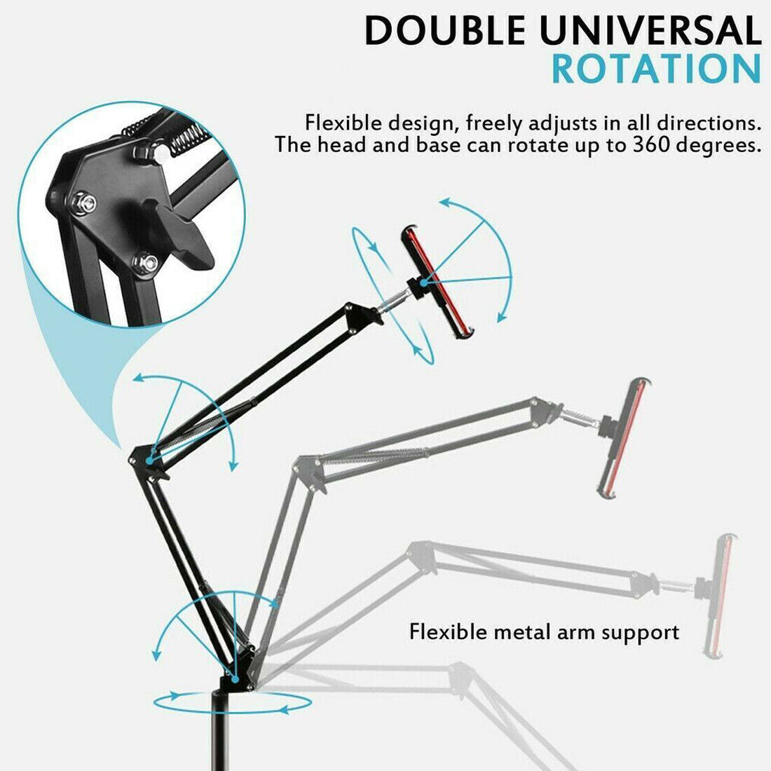 Universal 360 Adjustable Floor Stand Holder For Tablet  IPad  Phone 3.5  11in