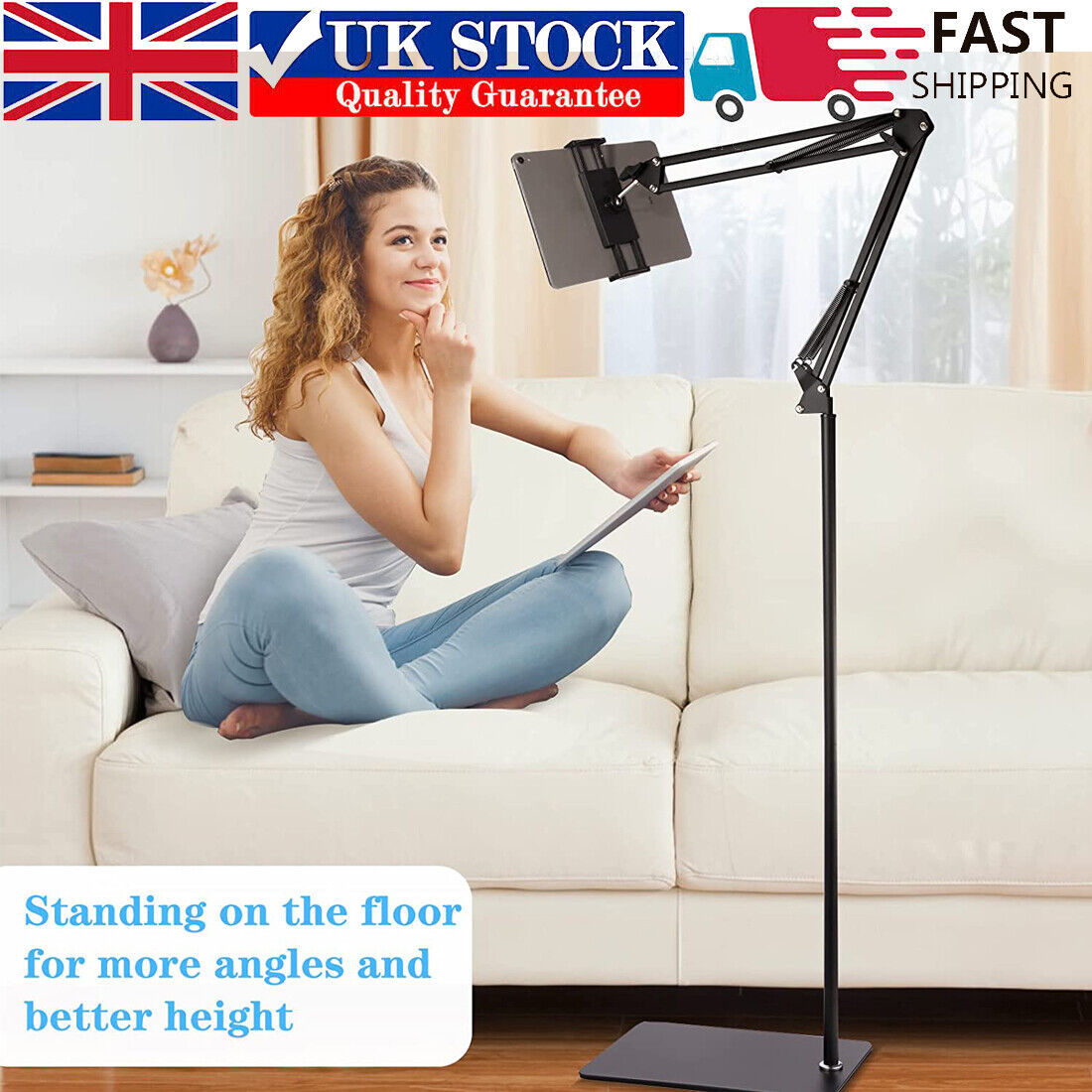 Universal 360 Adjustable Floor Stand Holder For Tablet  IPad  Phone 3.5  11in